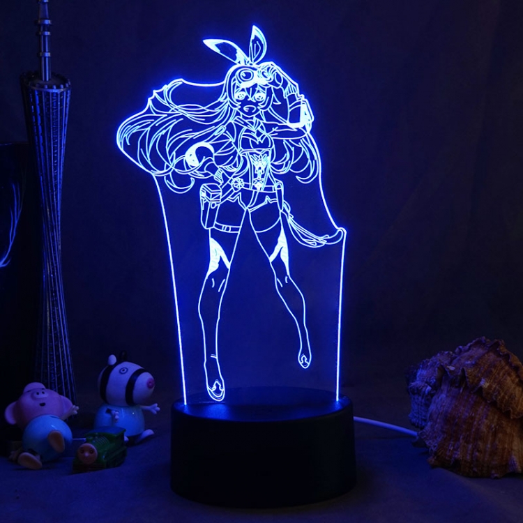 Genshin Impact  3D night light USB touch switch colorful acrylic table lamp BLACK BASE 2040