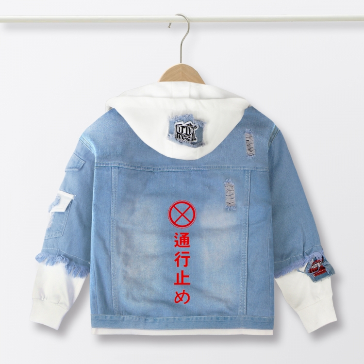 Working cell Anime children's denim hooded sweater denim jacket  from110 to 150   for children