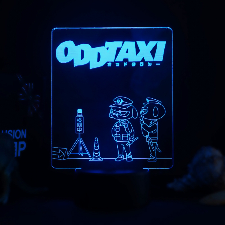 ODD-TAXI 3D night light USB touch switch colorful acrylic table lamp BLACK BASE 2505