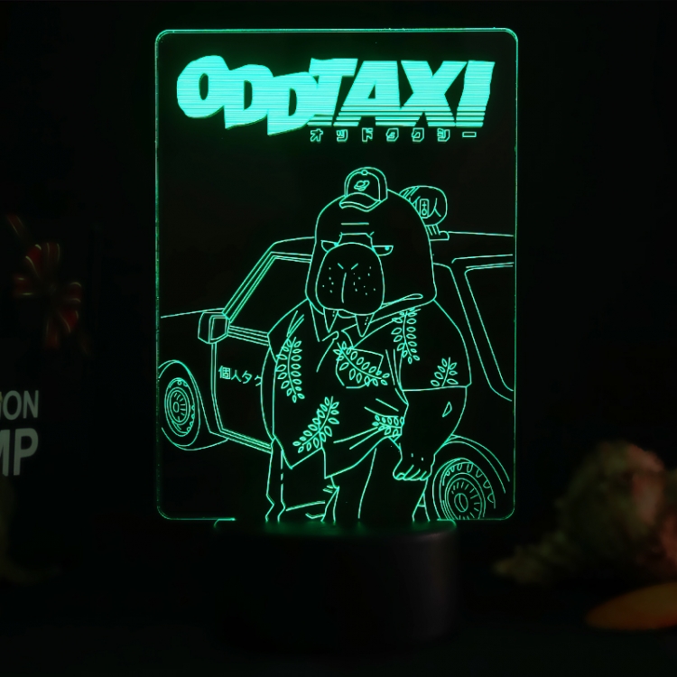 ODD-TAXI 3D night light USB touch switch colorful acrylic table lamp BLACK BASE 2502