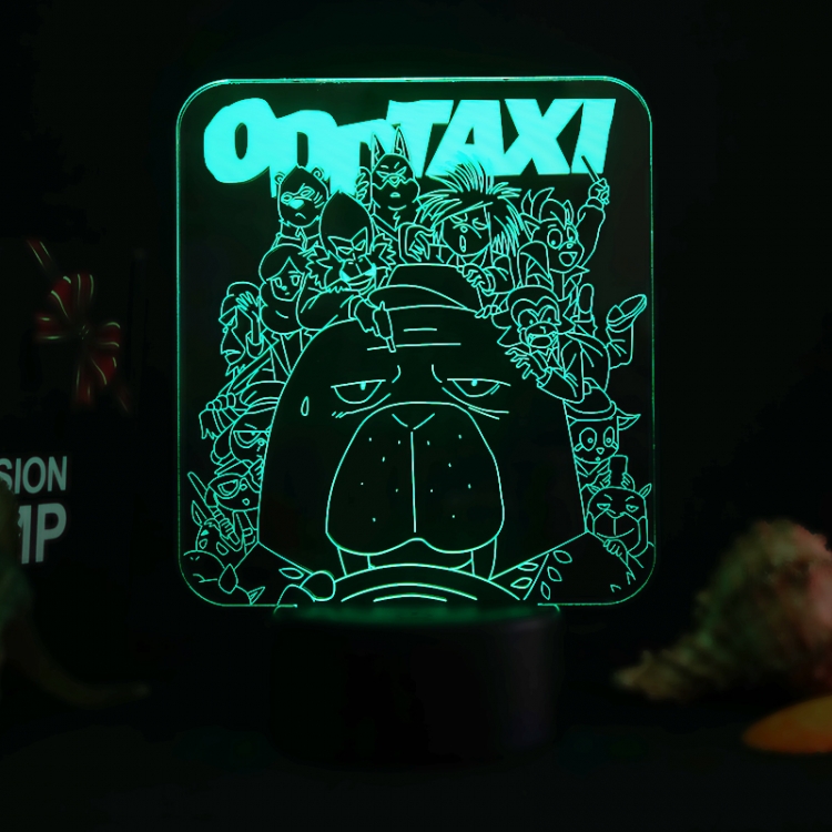 ODD-TAXI 3D night light USB touch switch colorful acrylic table lamp BLACK BASE 2508
