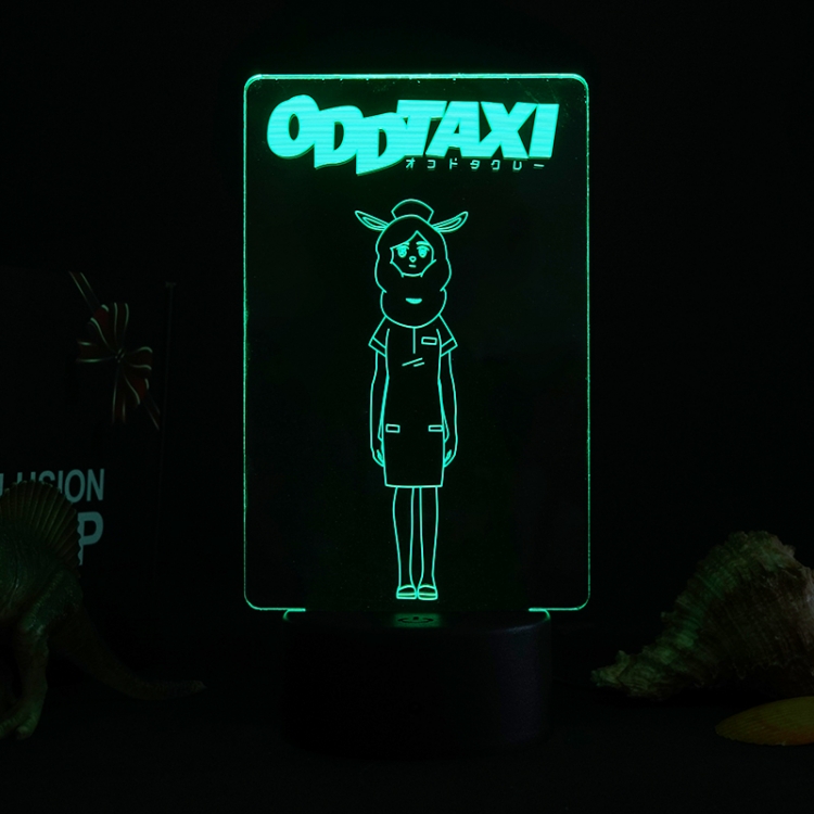 ODD-TAXI 3D night light USB touch switch colorful acrylic table lamp BLACK BASE 2501