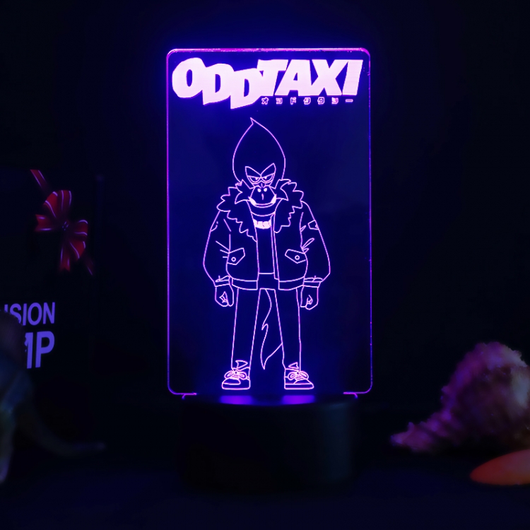 ODD-TAXI 3D night light USB touch switch colorful acrylic table lamp BLACK BASE  2509