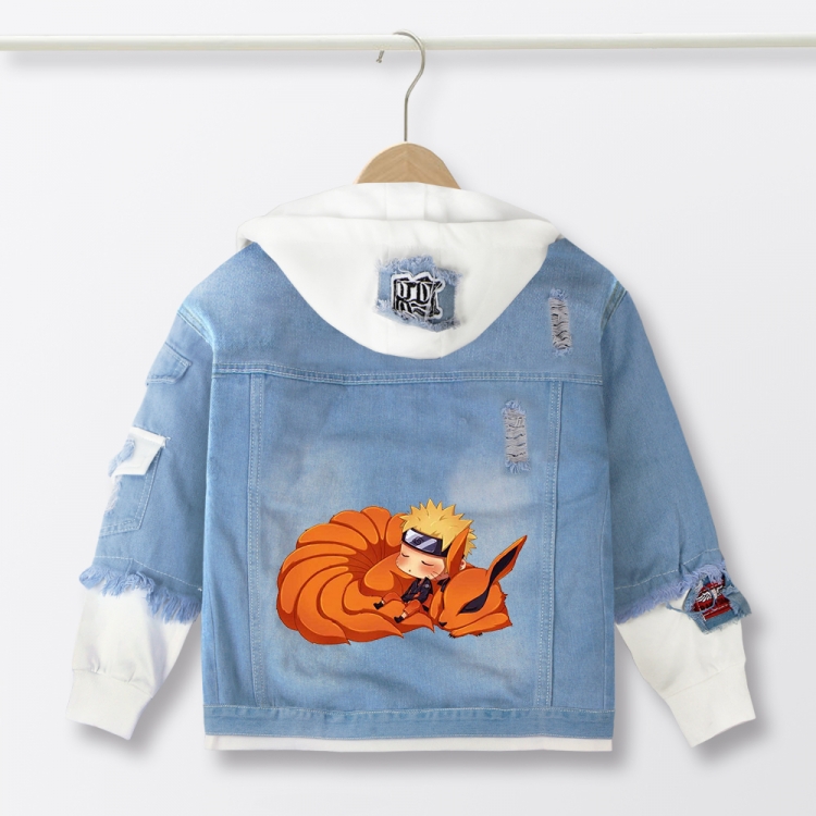  Garfield Anime children's denim hooded sweater denim jacket  from 110 to 150 for children