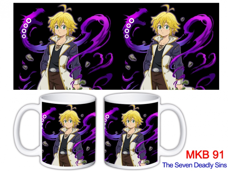 The Seven Deadly Sins Anime color printing ceramic mug cup price for 5 pcs MKB-91