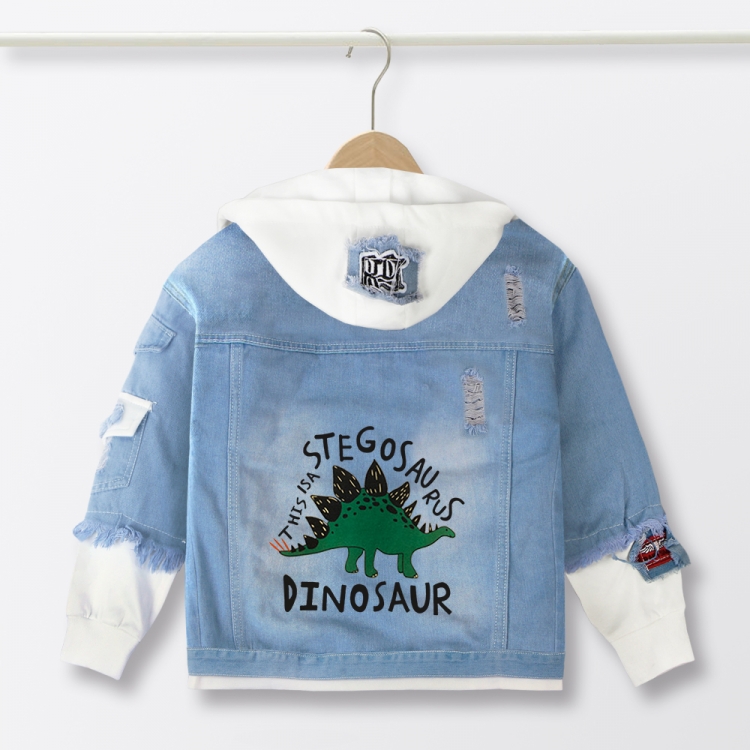 dinosaur children's denim hooded sweater denim jacket  from 110 to 150 for children
