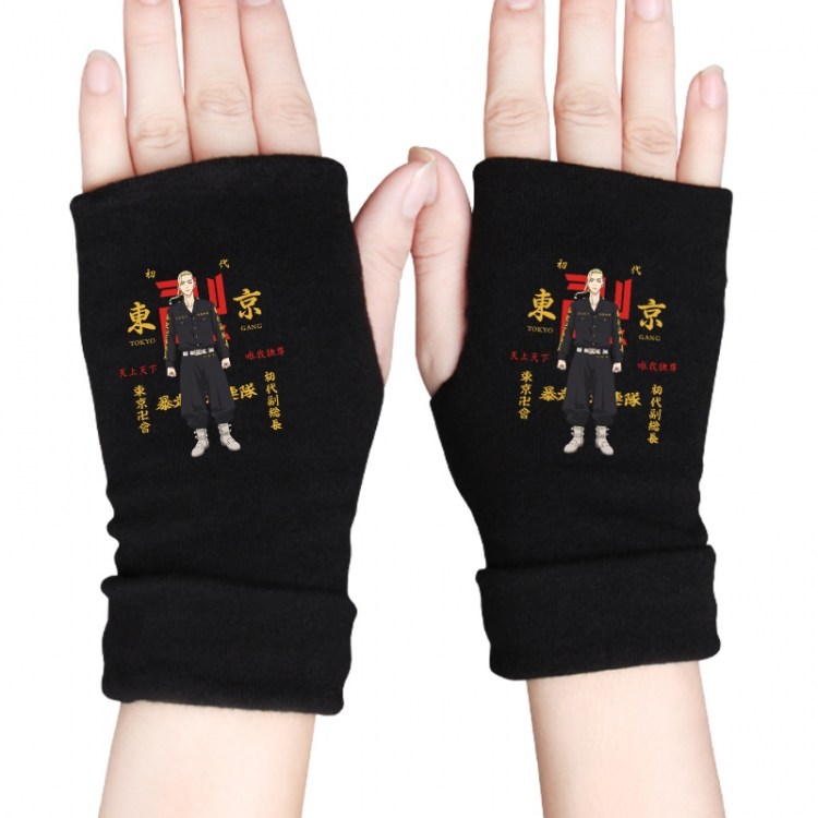 Tokyo Revengers Anime knitted half finger gloves