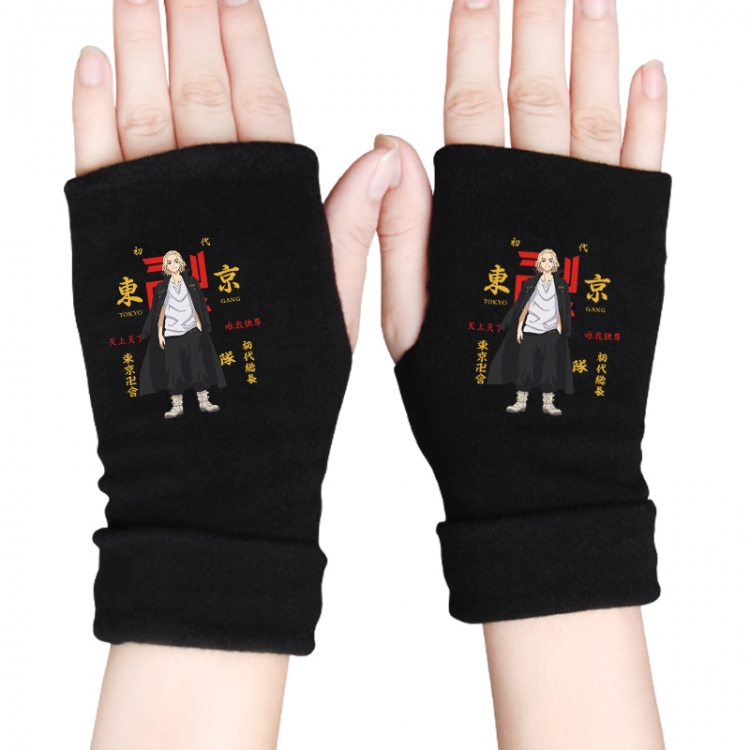 Tokyo Revengers Anime knitted half finger gloves