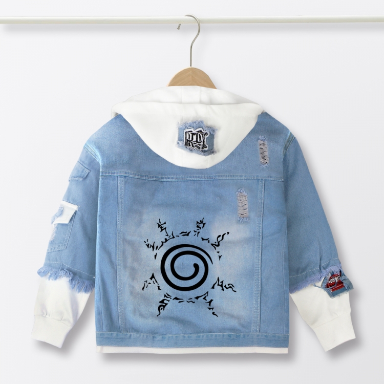 Naruto Anime children's denim hooded sweater denim jacket  from 110 to 150 for children
