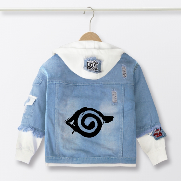 Naruto Anime children's denim hooded sweater denim jacket  from 110 to 150 for children