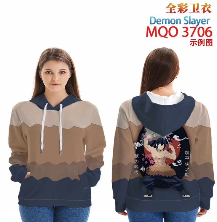 Demon Slayer Kimets Full Color Patch pocket Sweatshirt Hoodie  from XXS to 4XL  MQO 3706