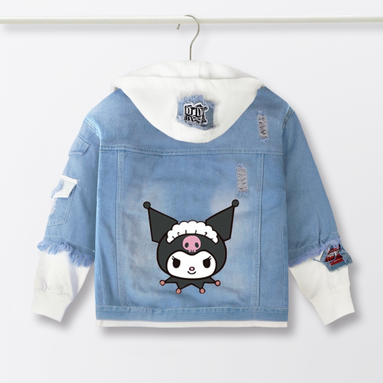 Kuromi Anime children's denim hooded sweater denim jacket  from 110 to 150 for children