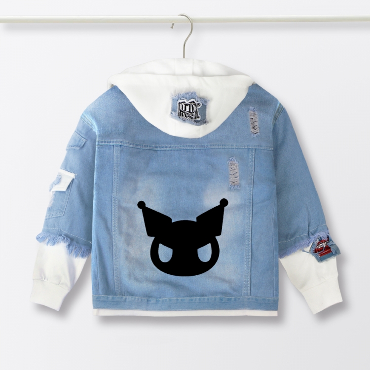 Kuromi Anime children's denim hooded sweater denim jacket  from 110 to 150 for children