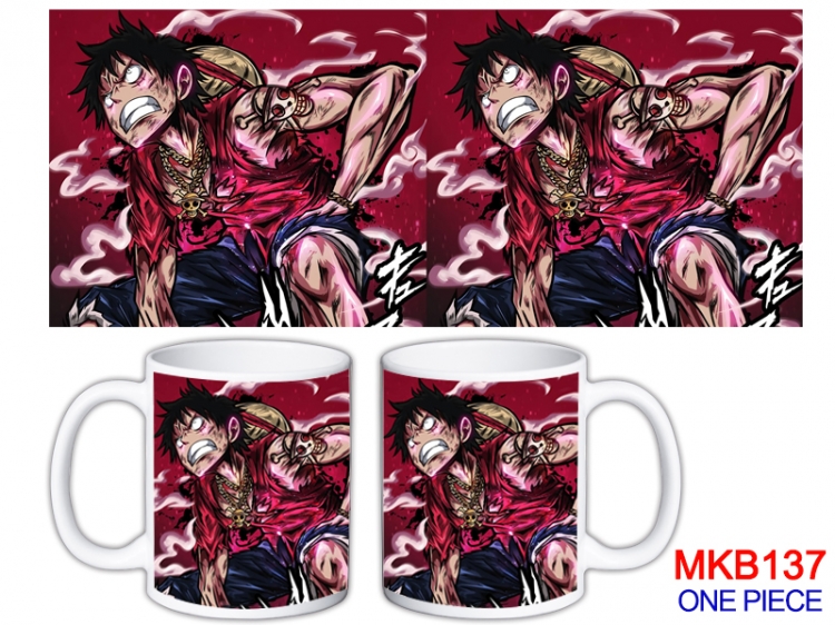 One Piece Anime color printing ceramic mug cup price for 5 pcs MKB-137