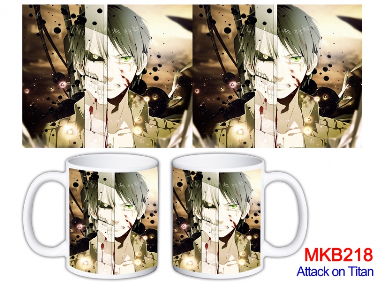 Shingeki no Kyojin Anime color printing ceramic mug cup price for 5 pcs MKB-218