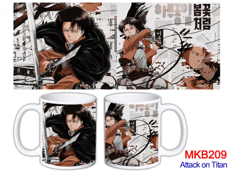 Shingeki no Kyojin Anime color printing ceramic mug cup price for 5 pcs MKB-209