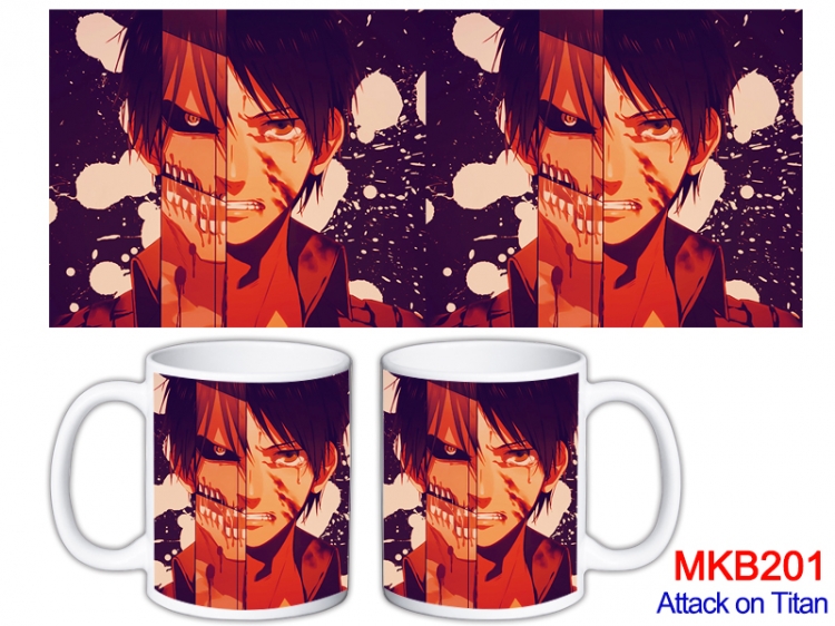 Shingeki no Kyojin Anime color printing ceramic mug cup price for 5 pcs MKB-201