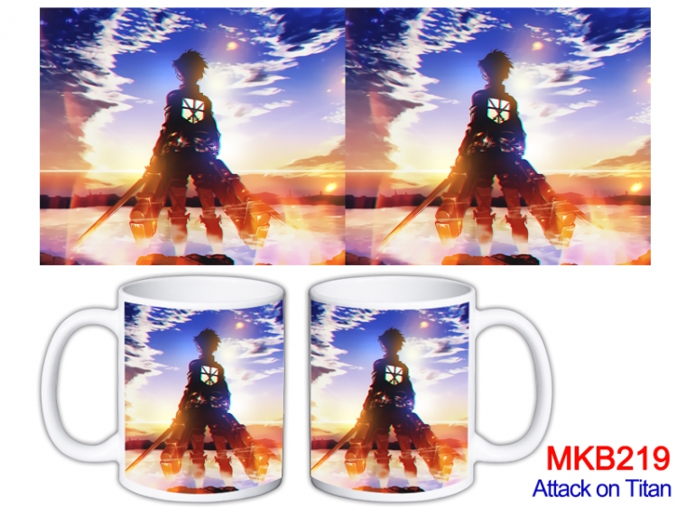 Shingeki no Kyojin Anime color printing ceramic mug cup price for 5 pcs MKB-219