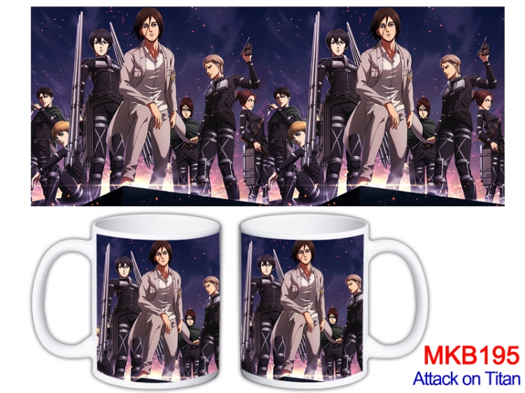 Shingeki no Kyojin Anime color printing ceramic mug cup price for 5 pcs MKB-195