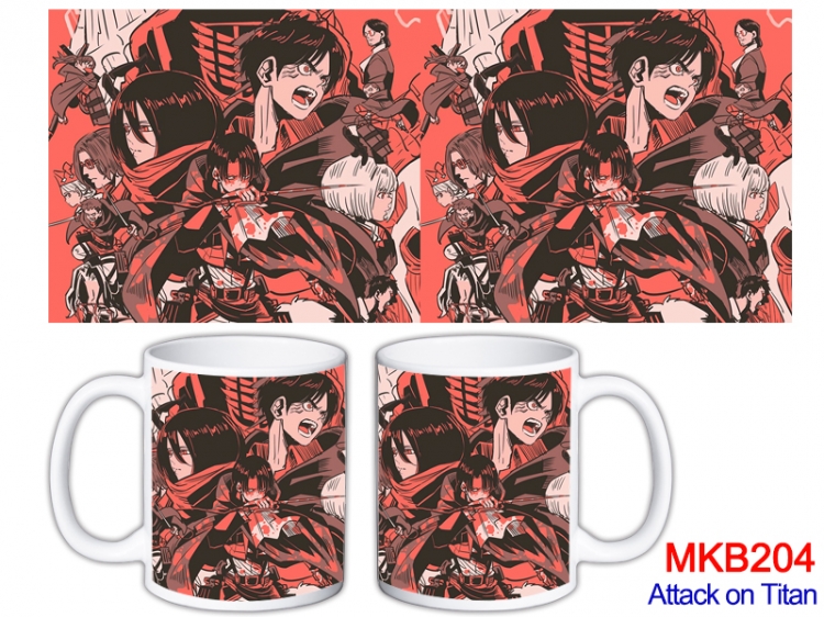 Shingeki no Kyojin Anime color printing ceramic mug cup price for 5 pcs MKB-204