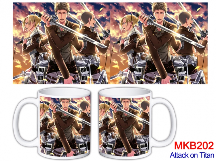 Shingeki no Kyojin Anime color printing ceramic mug cup price for 5 pcs MKB-202