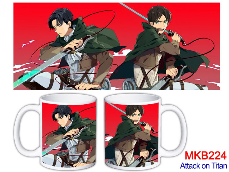 Shingeki no Kyojin Anime color printing ceramic mug cup price for 5 pcs MKB-224