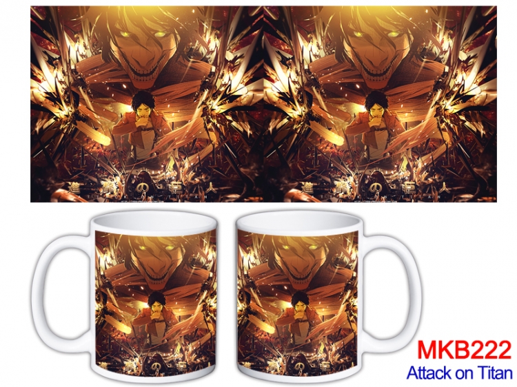 Shingeki no Kyojin Anime color printing ceramic mug cup price for 5 pcs MKB-222