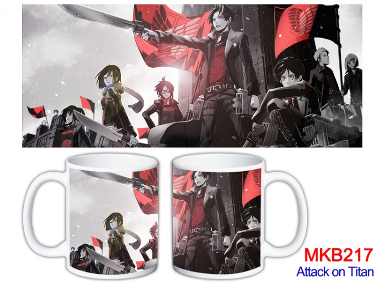 Shingeki no Kyojin Anime color printing ceramic mug cup price for 5 pcs MKB-217