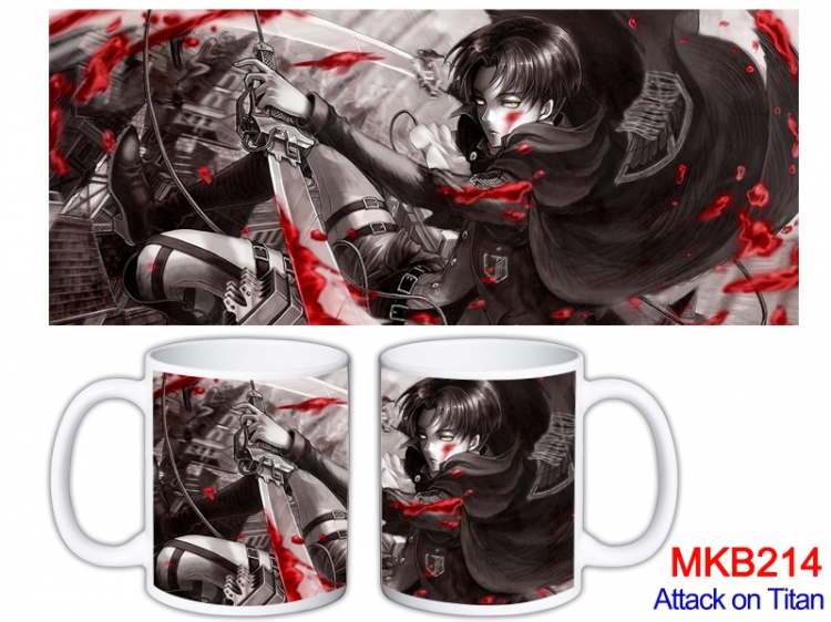 Shingeki no Kyojin Anime color printing ceramic mug cup price for 5 pcs MKB-214
