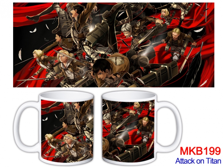 Shingeki no Kyojin Anime color printing ceramic mug cup price for 5 pcs MKB-199