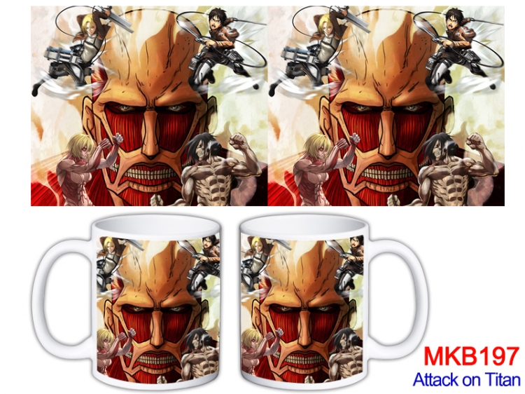 Shingeki no Kyojin Anime color printing ceramic mug cup price for 5 pcs MKB-197