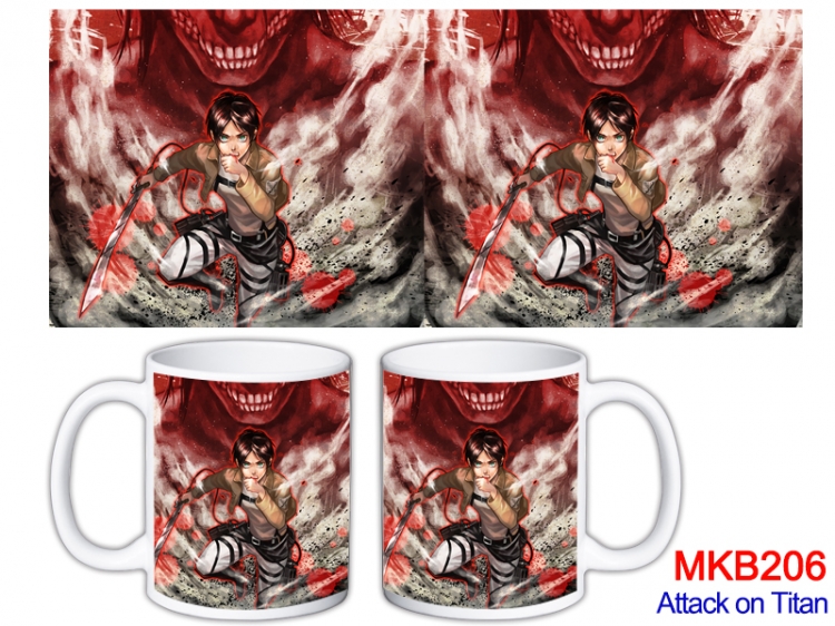 Shingeki no Kyojin Anime color printing ceramic mug cup price for 5 pcs MKB-206