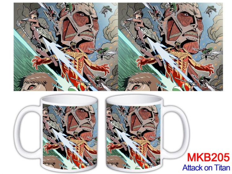 Shingeki no Kyojin Anime color printing ceramic mug cup price for 5 pcs MKB-205