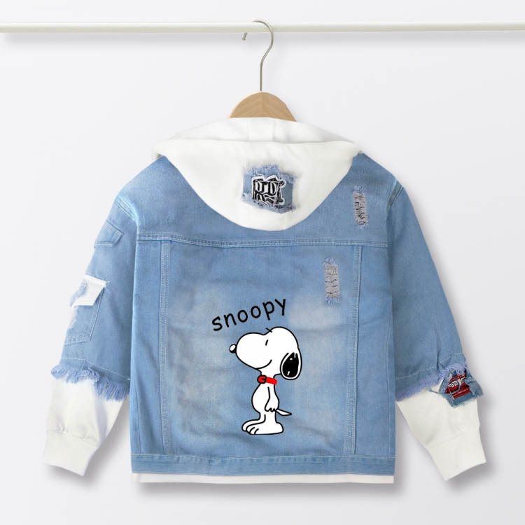 Snoopys Story Anime children's denim hooded sweater denim jacket  from 110 to 150 for children
