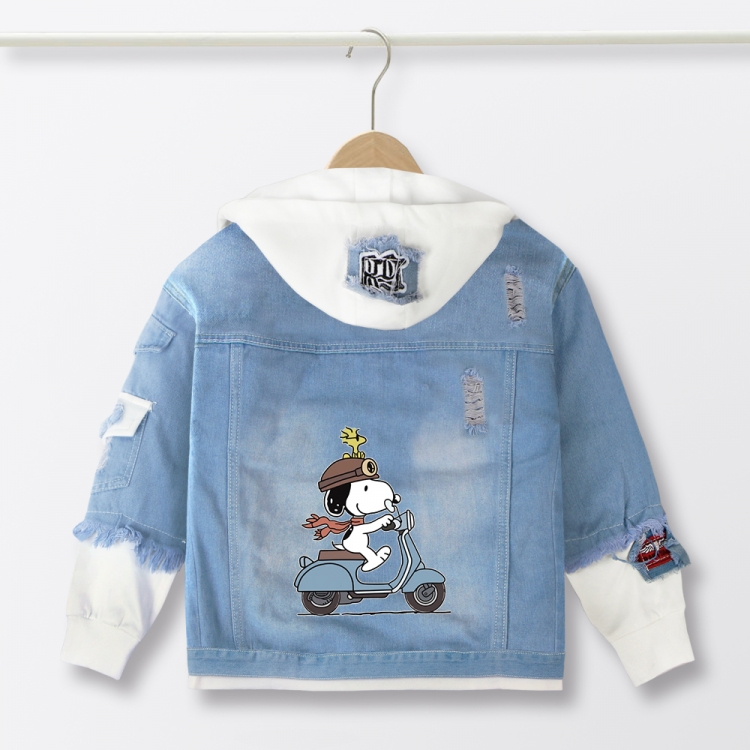 Snoopys Story Anime children's denim hooded sweater denim jacket  from 110 to 150 for children