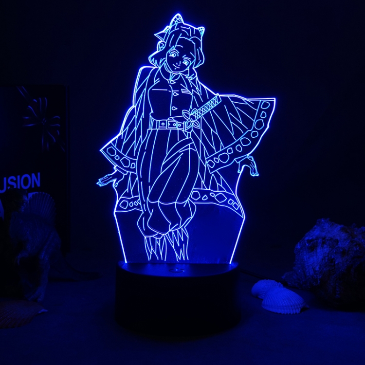 Demon Slayer Kimets 3D night light USB touch switch colorful acrylic table lamp BLACK BASE  90-28
