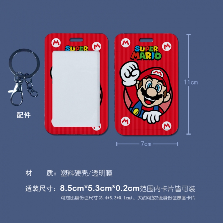 Super Mario 3D embossed hard shell card holder badge keychain  price for 5 pcs