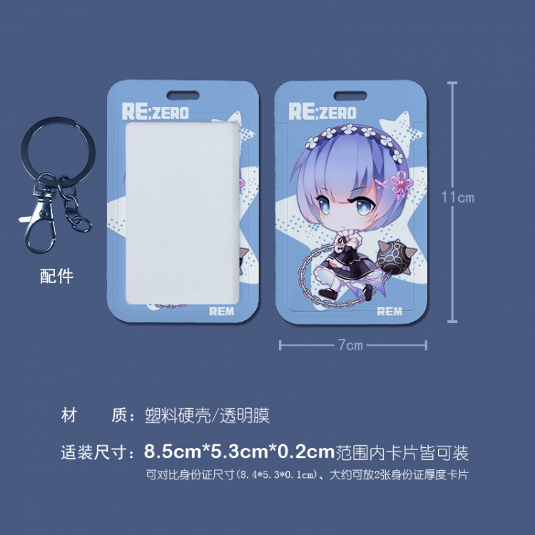 Re:Zero kara Hajimeru Isekai Seikatsu  3D embossed hard shell card holder badge keychain  price for 5 pcs