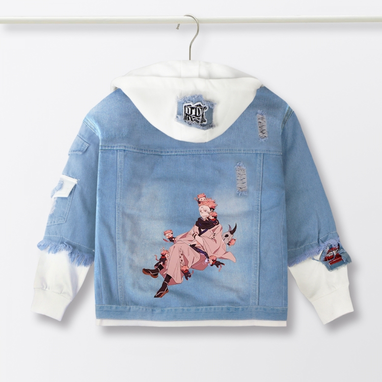 Jujutsu Kaisen Anime children's denim hooded sweater denim jacket  from 110 to 150 for children