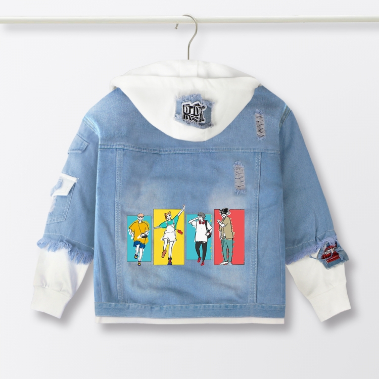 Jujutsu Kaisen Anime children's denim hooded sweater denim jacket  from 110 to 150 for children