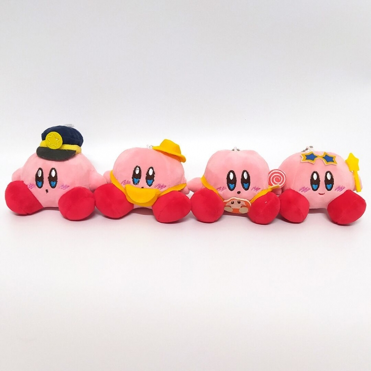 Kirby Animation peripheral plush bag pendant 10x9cm  A set of 4