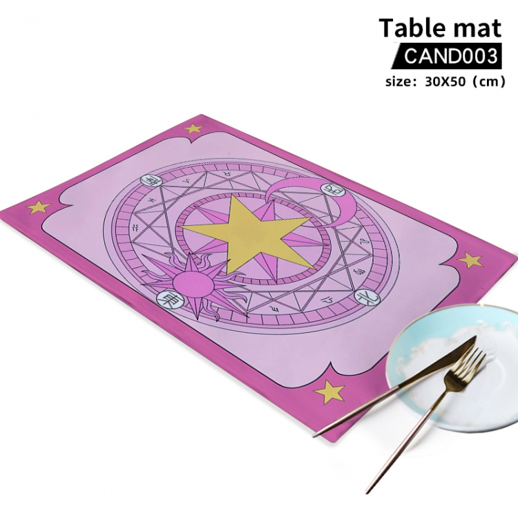 Card Captor Sakura Animal printing placemat table mat 30x50cm can be customized as a single model CAND003