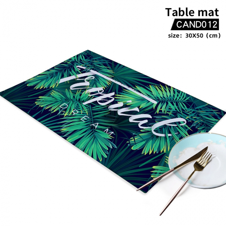 plant  printing placemat table mat 30x50cm can be customized as a single model CAND012