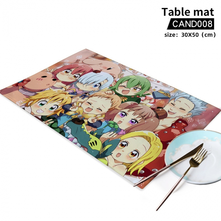 The Seven Deadly Sins Animal printing placemat table mat 30x50cm can be customized as a single model CAND008