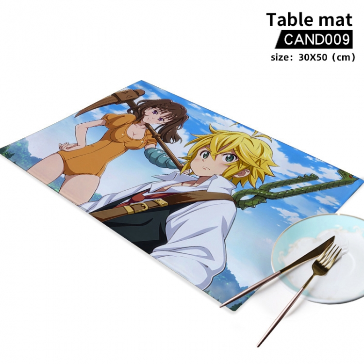 The Seven Deadly Sins Animal printing placemat table mat 30x50cm can be customized as a single model CAND009