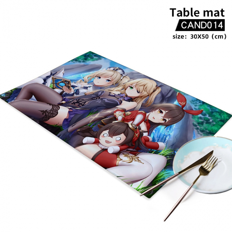 Genshin Impact   Animal printing placemat table mat 30x50cm can be customized as a single model CAND014