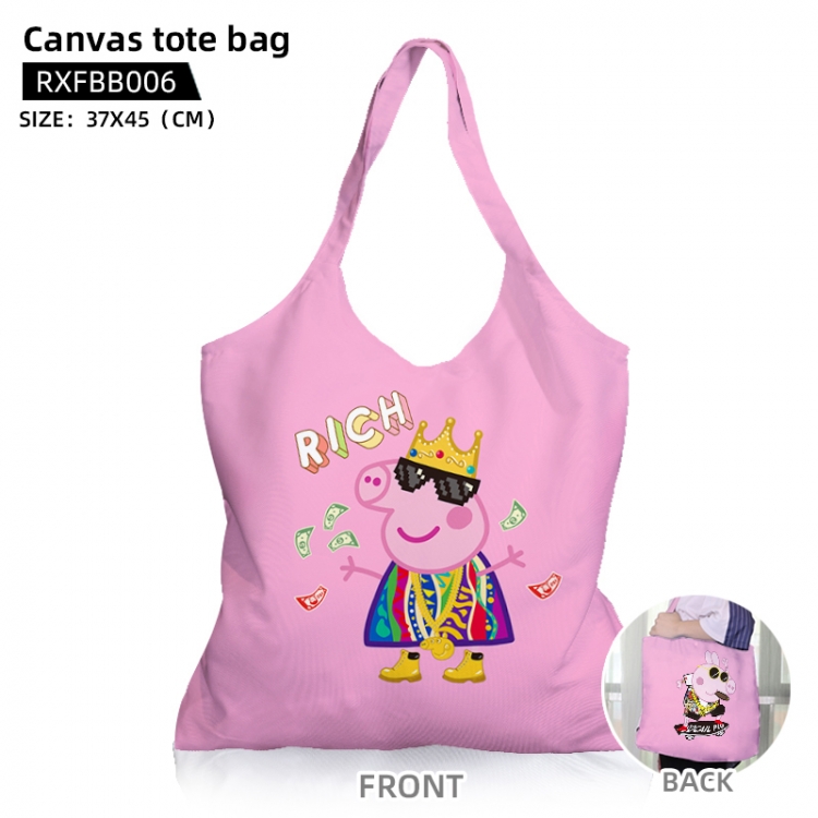 peppa pig Anime Japanese canvas bag can be customized as a single model RXFBB006