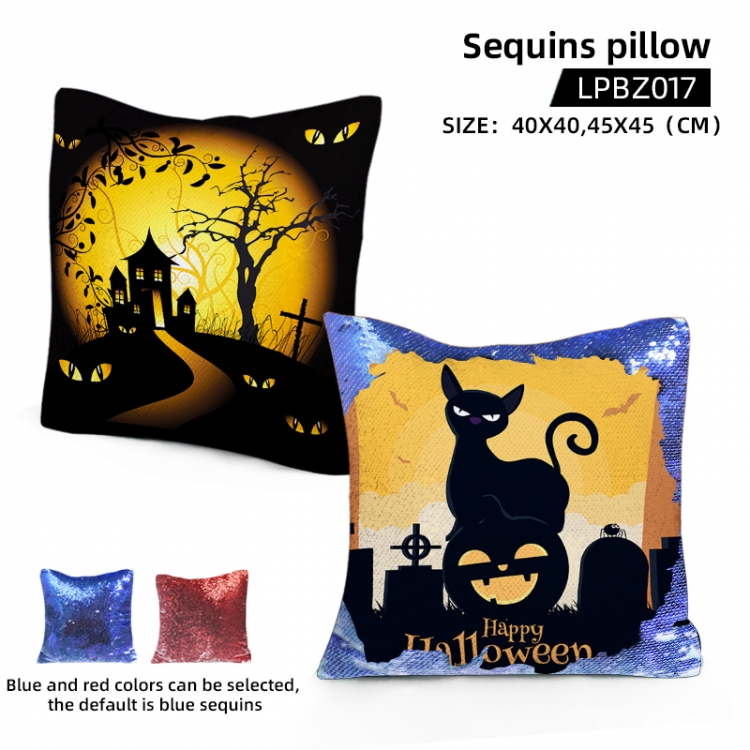 Halloween  Holidaysequins pillow 40X40CM Blue and red colors can be selected LPBZ017