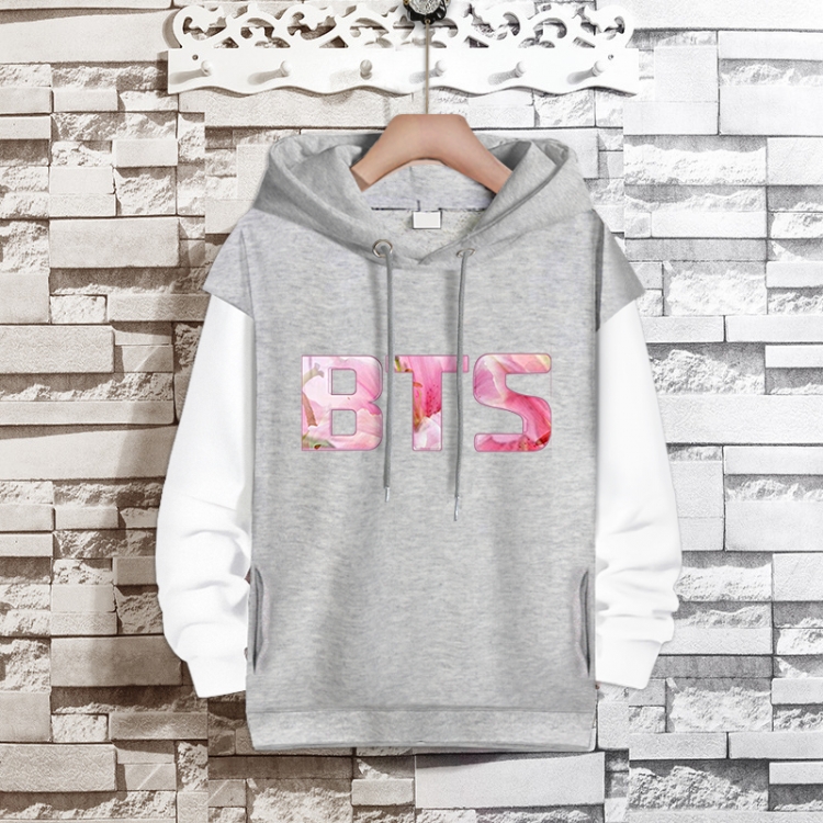BTS  Movie star fake two-piece thick hooded sweater from S to 3XL