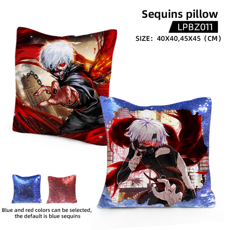 Tokyo Ghoul  Animation sequins pillow 45X45CM Blue and red colors can be selected LPBZ011